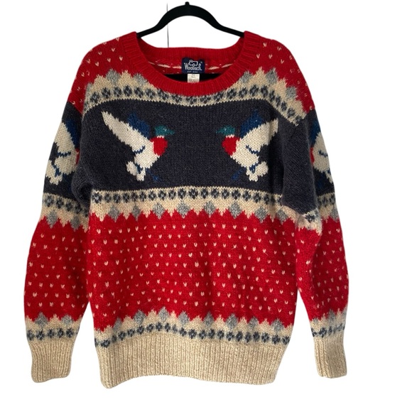 Woolrich Other - Vintage Woolrich 1970s/1980s 100% wool crewneck sweater with duck bird motif